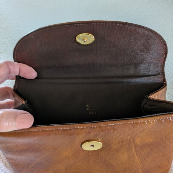 HL USA Brown Leather Clutch Purse - Picture 4 of 4